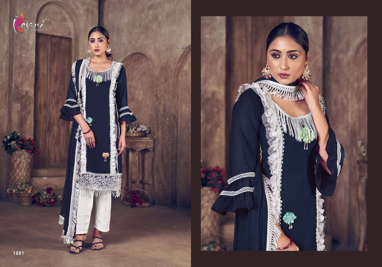 JASHN E BAHAR BY KESARI TRENDZ 1001 TO 1003 SERIES BEAUTIFUL COLLECTION SUITS STYLISH FANCY COLORFUL CASUAL WEAR & ETHNIC WEAR GEORGETTE EMBROIDERED DRESSES AT WHOLESALE PRICE